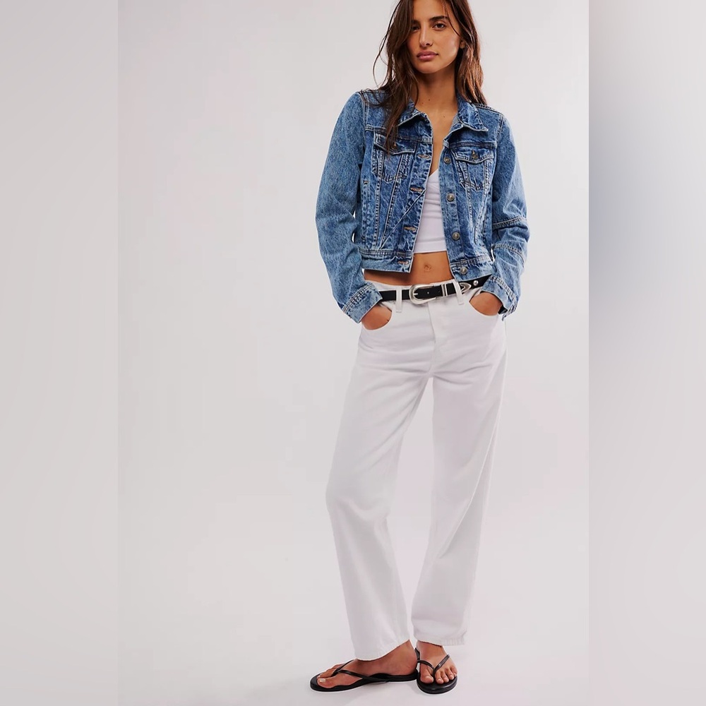 NWOT Free People x We The Free Rumors Denim Jacket in Light Indigo - Size S